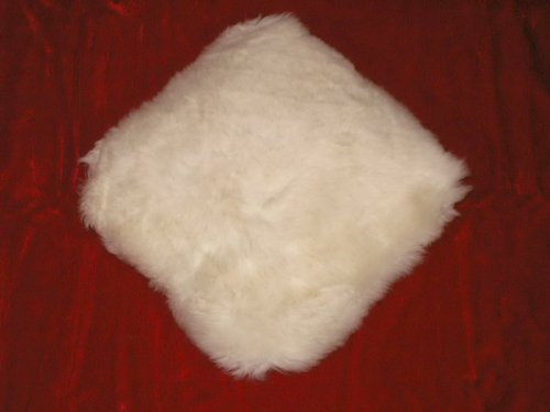 Natur-Fell-Shop Kissen aus echtem Schaffell/Lammfell 40x40cm Weiss