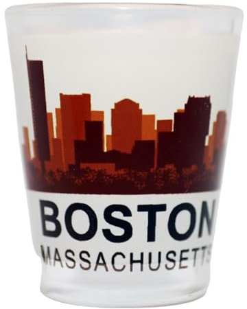 Boston Massachusetts Sunset Skyline Shot Glass by World By Shotglass