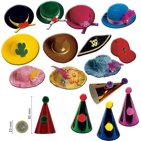 Günthart 100 Hütchen Party, Fasnacht, Karneval, Fasching, Halloween für KLEINGEBÄCK - bitte Größe beachten 65 mm Höhe, 1er Pack (100 Stück)