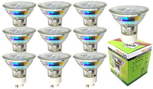 Trango 10er Pack 3 Watt LED Leuchtmittel 10TGGU1025 I GU10 Lampenfassung I warmweiß leuchtende Glühlampen I ersetzen 35 W Halogen Lampen I Reflektorform I 230 V