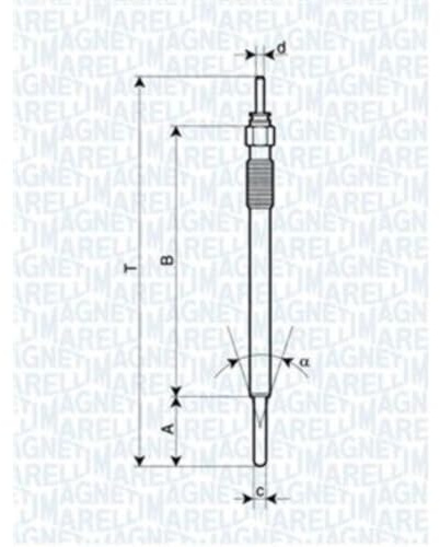 MAGNETI MARELLI Diesel Glühkerze 11V Schlüsselweite: 10mm Gewindemaß:M10X1,25 Glühkerzenausführung:Metall-Glühkerze Kompatibel mit TOYOTA AURIS NRE15, ZZE15, ADE15, ZRE15, NDE15 AVENSIS Kombi T25