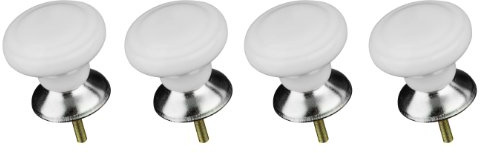 Premier Housewares 2490011 Classic Design Drawer Knobs - Set of 4, White