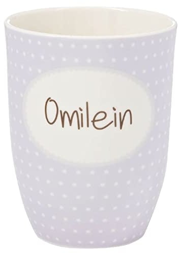 Mea-Living Tasse mit Henkel OMILEIN, lila, 500ml, Becher mit Spruch, Geschenkidee für Oma, Spruchtasse