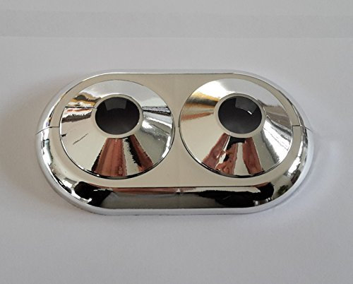 5 Stück Doppelrosetten verchromt 25 26 mm