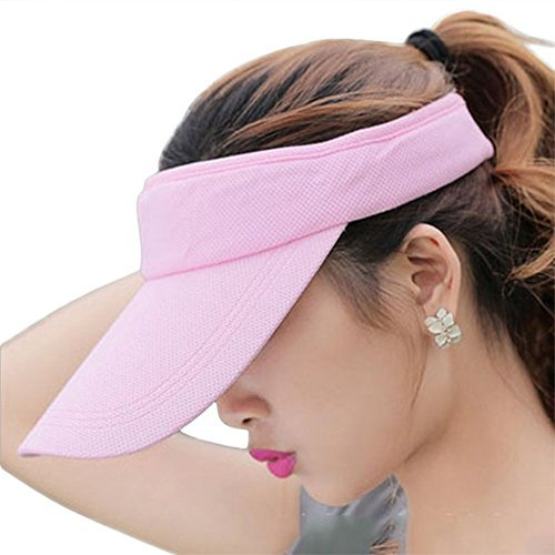 Fasbys Summer Outdoor Sports Beathable Long Brim Empty Top Baseball Sun Cap Hat Visor (Pink)