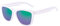 JIM HALO Retro Polarisiert Sonnenbrille Reflektierend Spiegel Linse Brille Herren Damen(Matt Transparent/Polarisierter Spiegel Grün)