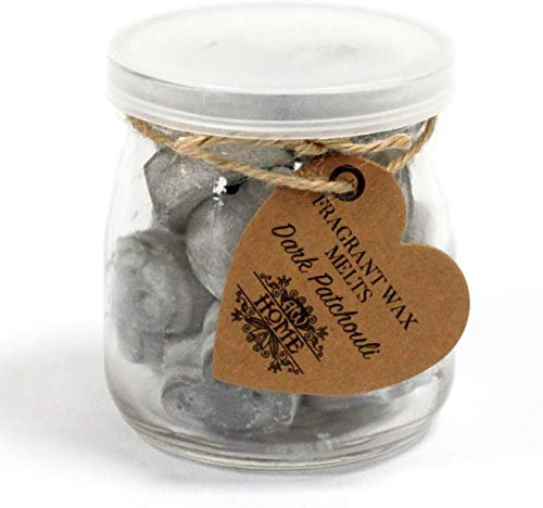 2 glass jars of natural soy wax melts, candle tarts - Dark Patchouli
