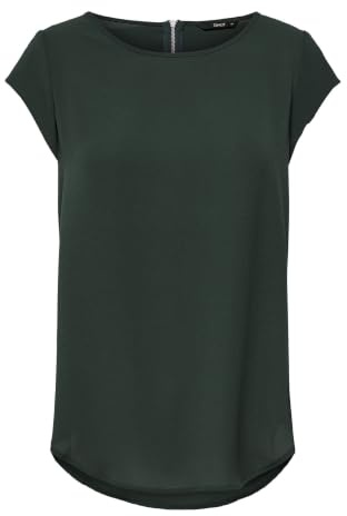 ONLY NOS Damen ONLVIC S/S SOLID TOP NOOS WVN Bluse,, per pack Grün (Green Gables Green Gables), Small (Herstellergröße: 36)