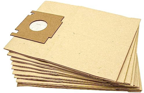 vhbw 10x Vacuum Cleaner Bag compatible with Rowenta RO 1087, RO 1371, RO 1300-1399 - Gimini Vacuum Cleaner, 28 cm x 18.5 cm, Sand-Coloured