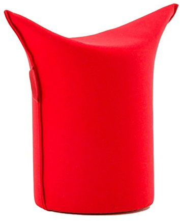 WERTHER Zipfelhocker Polsterhocker Sitzhocker Indoor Rot inkl. Leder-Griffschlaufe 3 Jahre Garantie Sitzhöhe 500 mm B 620 x T 360 x H 600 mm