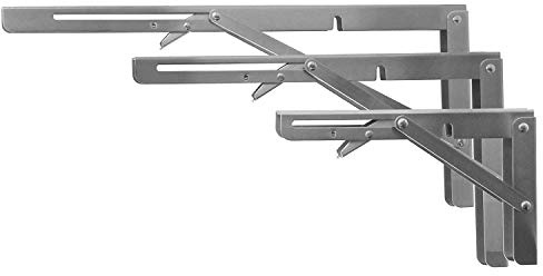 Schwerlast Regalträger klappbar in Edelstahl in 5 Grössen auswählbar bis 120kg (400mm)