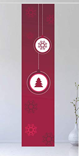 gardinen-for-life Flächenvorhang Xmas Modern Magenta - Gr.60 x 245 cm toller Schiebevorhang - tolles Weihnachtsmotiv - Schiebegardine