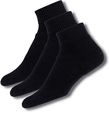 Thorlos Unisex-Erwachsene Walking Thick Padded Ankle 3 Pair Pack Socken, Schwarz (3 Paar), Medium