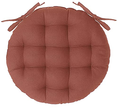 Atmosphera - Sitzauflage rund aus Baumwolle in Terrakotta D 38 cm - Terrakotta