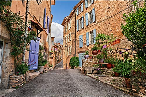 Muralo Fototapete Stadt 300 x 450 cm Vlies Tapete Wandtapete Italienische Gasse Steinwände Himmel Wohnzimmer Schlafzimmer Moderne Wandbild Architektur Wand Dekoration