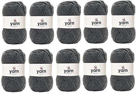 Korbond DK Yarn 10x100g 2900m, Knitting & Crochet, Grey | Grey | 10 x 100g Balls | Approx. 2,900m Total | 100% Acrylic