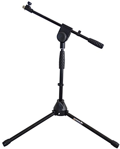 keepdrum EMS013 Mikrofonständer PRO Stativ halbhoch ausziehbar mit Galgen