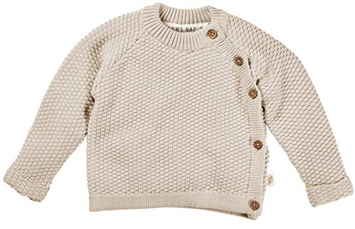 Bio Baby Perlen Jäckchen 100% Bio-Baumwolle (kbA) GOTS zertifiziert, Beige Melange, 62/68