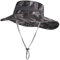 ZLYC Herren Camouflage Sonnenhut Safari Hut Mesh Outdoorhut Boonie Hut(Camo Schwarz)