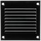 Negro 100x100 mm Rejilla de Ventilacion con Mosquitera, Metalica