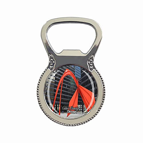 Décapsuleur en forme de flamant rose des États-Unis 3D pour réfrigérateur - Aimant en métal et verre - Cadeau souvenir de voyage - Décoration de la maison