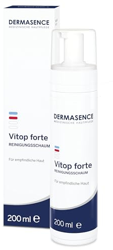DERMASENCE Vitop forte Reinigungsschaum, 200 ml – milder Waschschaum bei juckender & trockener Haut, für Neurodermitis & empfindliche Haut, vegan, pH-hautneutral, ohne Seife, gegen Spannungsgefühl