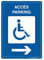 AUA SIGNALETIQUE - Panneau Prépercé (4 Trous) avec Angles arrondis - PVC Rigide 1.5 mm - (150x210 mm, Accès Parking PMR à Droite)