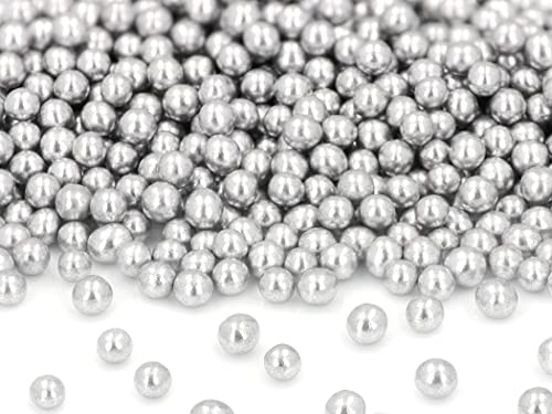 Weiche Zuckerperlen silber 5mm, 60g