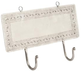 Orientalischer Kleiderhaken Punita modern aus Eisen in Silber 20 cm