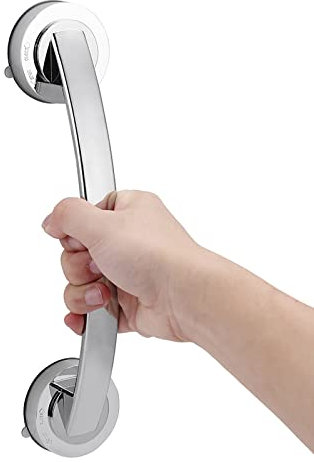 OYUEGE Sauggriff, Handläufe, Badewannengriff, rutschfester Duschgriff, Chrom-Edelstahl, Badezimmer-Haltegriff, Duschgriffe für ältere Menschen und Silber