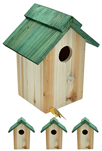4er Set Vogelhaus Nistkasten Nisthöhle Nisthaus Nistkasten Nisthilfe Vogelfutterhaus Meisenhaus Holz Häuschen
