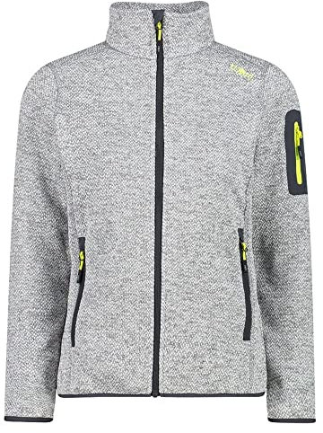 CMP Giacca In Knit-tech da Donna, Grey/Lime, 44