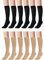 12 Paar Schlittschuhsocken Hohe Strumpfhose Damen Schlittschuhlaufen Strumpfhose Skating Nylon Socken Figure Footed Skate Socken für Mädchen Kinder Schwarz Nude, Schwarz, Nude, Einheitsgröße