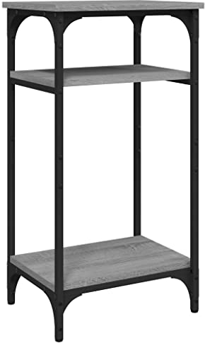 vidaXL Beistelltisch, Tisch mit viel Stauraum, Couchtisch mit verstellbaren Beinen, Sofatisch Flurtisch Telefontisch, Grau Sonoma Holzwerkstoff