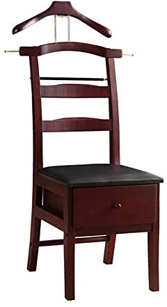 Herrendiener Stummer Diener Kleiderbutler aus Holz und Metall Kleiderständer mit Schubladen Stühle für Büro Wohnzimmer Hotel Schlafzimmer