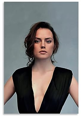 ELedvb Daisy Ridley schwarz-weißes Leinwand-Poster, dekoratives Gemälde, Leinwand-Wandposter und Kunstdruck, modernes Familienschlafzimmer-Dekor-Poster, 20 x 30 cm