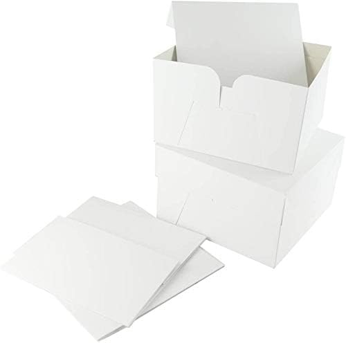 FALGUN White Cake Boxes - 10 Inch square with lid (Pack of 10)