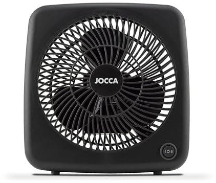 Jocca Ventilador Personal de Mesa 18 cm con 2 Velocidades | Bajo Consumo 30W | Silencioso 57 dB | Compacto y Portátil con Asa | Diseño Moderno Negro | Ideal para Hogar u Oficina