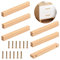 6 Piezas Tiradores de Madera para Muebles, Cajones Con Espacio para Orificio de 128 mm, Mango de Madera Sólido para Armarios, Oficinas y Cocinas