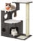 Feandrea Kratzbaum, 86 cm hoher Katzenbaum, Spanplatten-Katzenkratzbaum, mit Höhle, Liegeflächen, Säule und Sisal-Kratzmatte, waschbare Plüschkissen, nebelgrau PCT070G02