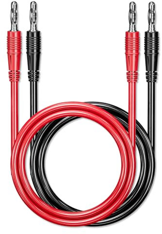 Cleqee 4mm Banana Plug to Banana Plug Test Leads Copper Cable Wire 2PCS 3.3ft/1m for Multimeter Electrical Testing