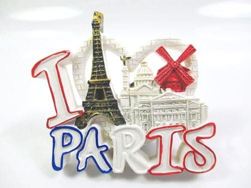 Paris Magnet Poly Eiffelturm Moulin Rouge Sacre Coeur Souvenir Frankreich (A3)