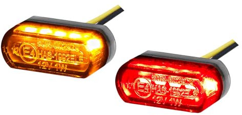 LED Mini Motorrad Blinker Micro Stripe e-geprüft vorn + hinten Verkleidungsblinker universal (Leicht getönt, 3in1 Blinker)