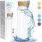 Aquafloow Flacons d'eau Transparents, Brosilicate Étui en Néoprène 700 ml, Bouteille d'eau en Verre avec Couvercle en Bambou, Sans BPA | Idéale pour Le Bureau, L'école, La Maison – Blanc