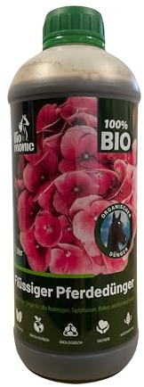 Biomonic Pferdemist - 100% Natürliches Zertifiziertes Produkt - Universeller Dünger für Grünpflanzen, Blühpflanzen, Obst, Gemüse, in der Landwirtschaft - Dünger für Hortensien 1l