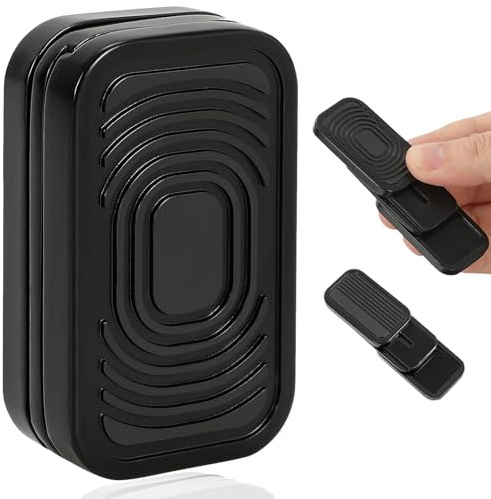 Bufccy 3 Layer Mini Fidget Slider, Haptic Block Push Toys (Black) | Metal Magnetic Haptic Block Push Fidget Toys for Adults Anxiety/ADHD/Stress Relief, Gift for Boyfriend, Husband and Father