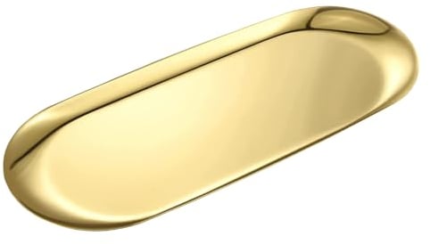 1 PCS Gold Tray, Gold Trays Decorative, Multi-purpose Storage Tray Used in Bathroom/Kitchen/Living Roomand Outdoors