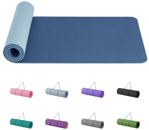 Good Nite Yogamatten Für Frauen Rutschfeste Strukturierte Oberflächen Gymnastikmatte Yoga Matte Dicke 10 mm Mit Tragegurt Tpe-Übungsmatte Für Yoga Pilates Gymnastik (183X61cm)