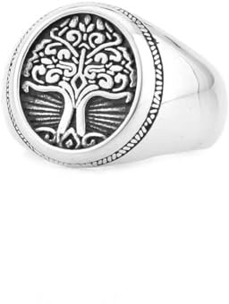 Schals Tücher Halstuch Scarf Baum des Lebens Siegelring Kreativer Ring Klassischer Herren Nordischer Amulettschmuck Ring Mode Teen Punk 11 Wjjz-100