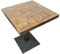 WODFARR Mesa de comedor de madera cuadrada, mesa cuadrada de diseño, mesa para comedor, salón, balcón, mesa de cocina, 1 – 4 personas, plancha + carpintería, estilo industrial local (reloj retro)